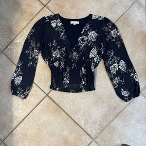 Louna Women's Navy Black & White. Chiffon Shirt